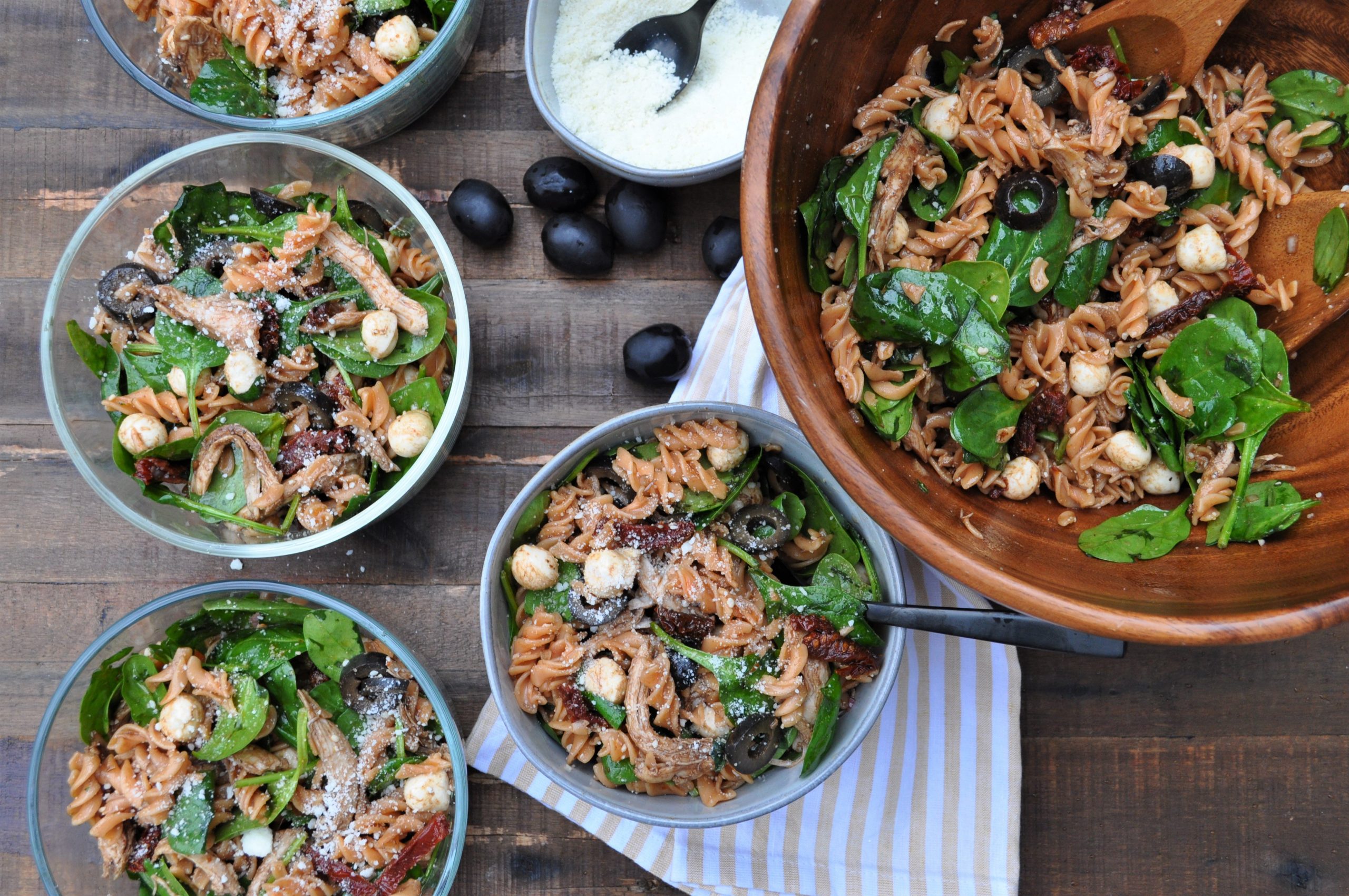 Gluten Free Red Lentil Pasta and Vegetable Salad Cups